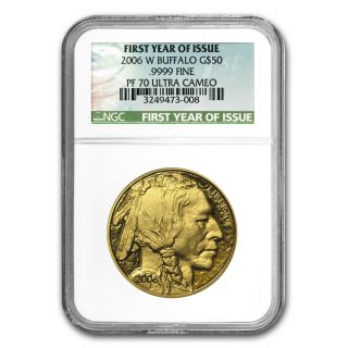 2006 - W 1 Oz Proof Gold Buffalo Pf - 70 Ngc (first Year Of Issue) - Sku 18608