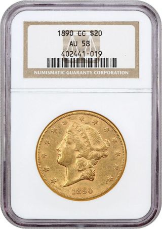 1890 - Cc $20 Ngc Au58 - Popular & Scarce Carson City Gold