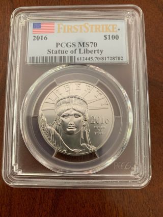 2016 Statue Of Liberty Platinum American Eagle $100 Ms 70 Pcgs First Strike 1 Oz