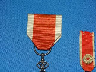 WWI - WWII Chinese Medal,  Order of the Golden Grain Pair w/ Mini 4