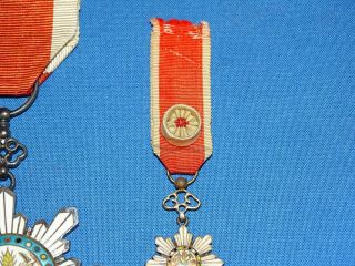 WWI - WWII Chinese Medal,  Order of the Golden Grain Pair w/ Mini 6
