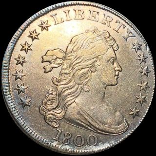 1800 Draped Bust Dollar Border Uncirculated Rare Key Bu Ms Silver Coin Nr Early