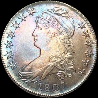 1807 Capped Bust Half Dollar Gemmy Uncirculated High End Philly Silver Bu Ms Nr