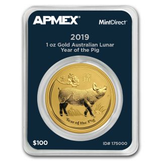2019 1 Oz Gold Lunar Year Of The Pig (mintdirect® Single) - Sku 175000