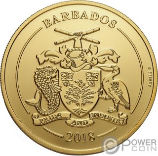 RUM Harewood 1780 Oldest Spirits 2 Oz Gold Coin 100$ Barbados 2018 2