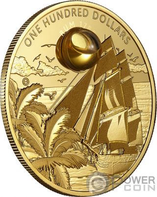 RUM Harewood 1780 Oldest Spirits 2 Oz Gold Coin 100$ Barbados 2018 3