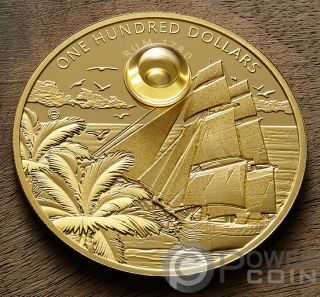 RUM Harewood 1780 Oldest Spirits 2 Oz Gold Coin 100$ Barbados 2018 4