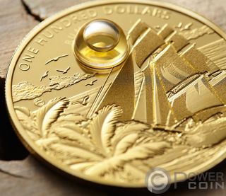 RUM Harewood 1780 Oldest Spirits 2 Oz Gold Coin 100$ Barbados 2018 5