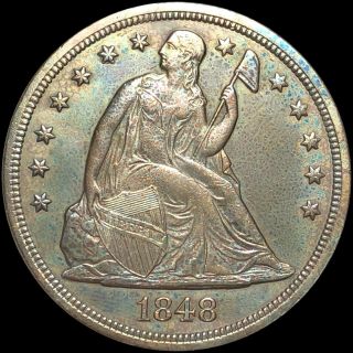 1848 Seated Dollar Appears Uncirculated Philadelphia Liberty Silver High End Nr