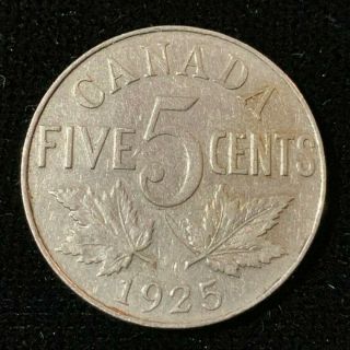 1925 Canadian 5 Cent Coin (c 2894)