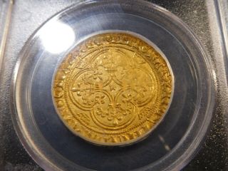 D76 France Charles VI 1380 - 1422 GOLD Ecu D ' or Montpellier Fr.  291 PCGS MS - 62 2