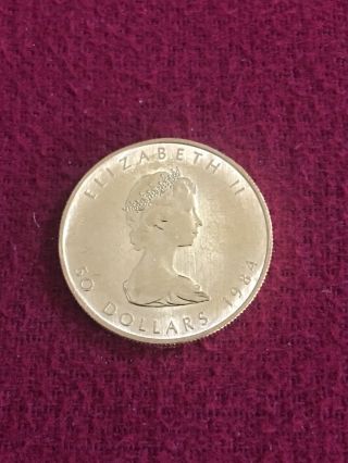1984 Canada 1 Oz Gold Maple Leaf $50