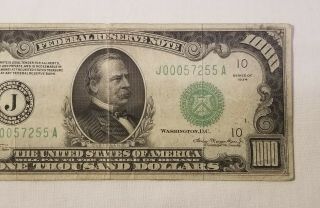 West Point Coins 1934 $1,  000 Federal Reserve Note ' J ' Kansas City FR - 2211 - J 4