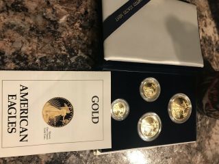 4 COIN SET - 1989 AMERICAN GOLD EAGLE PROOF COIN - & Papers 4