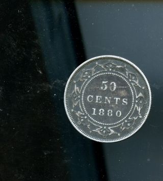 1880 Key Date Newfoundland 50 Cents Vf Or Better - Strike Co203