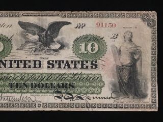 1862 $10 United States Treasury Note - RARE, 3