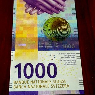 SWITZERLAND SWISS 1000 FRANCS GEM UNC. 3