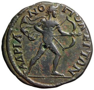 Gordian Iii Ae26 Of Hadrianopolis,  Thrace " Apollo Drawing Bow,  Hunting " Gvf