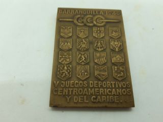 1946 Central American and Caribbean Games Barranquilla medal Huguenin Le Locle 2