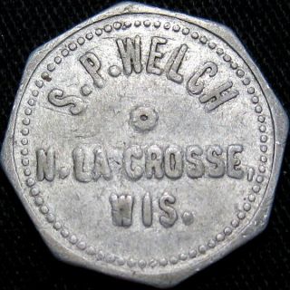 1913 North La Crosse Wisconsin Good For Token S P Welch Rare Town