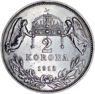 Hungary Coin 2 Korona 1912.  Xf