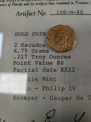 atocha coins Two Escudo recovered from spanish galleon Margarita with provenance 3