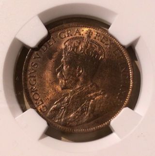 1913 Canada 1 Cent Ngc Ms 63 Rb - Large Cent