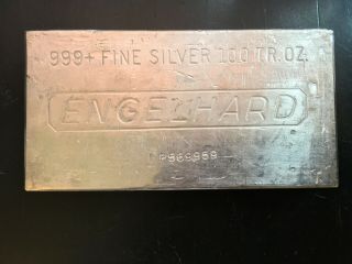 Silver Bar 100 Oz Engelhard With Serial Number