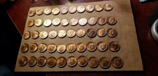 Roll of 50 1944 Canada Small Cents Key ISSUE - BU Details All are Lacquered 7