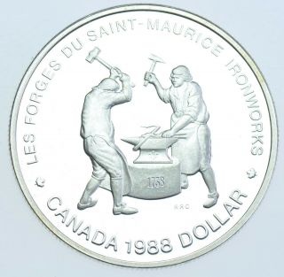 Canada Elizabeth Ii Dollar,  1988 Silver Proof Coin Afdc