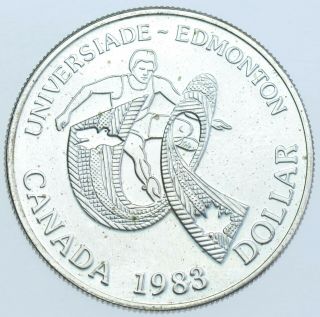 Canada Elizabeth Ii Dollar,  1983 Silver Coin Bu