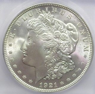 1921 Morgan Silver Dollar Icg Ms67 Rare This Valued At $13,  000