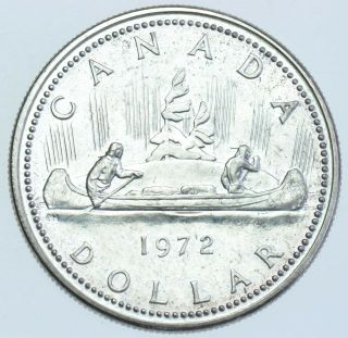 Canada Elizabeth Ii Dollar,  1972 Silver Coin Bu