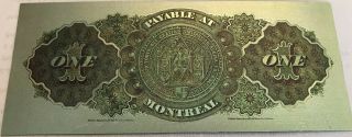 1878 Dominion of Canada 1 dollar Montreal polymer silver plated banknote 2