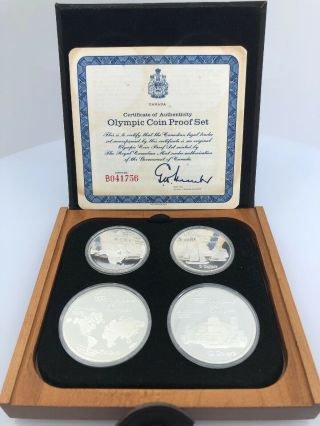 1976 Canadian Montreal Olympics Silver Proof Coin Set Series I Sterling Silver