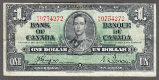 1937 Bank Of Canada - $1.  00 Bank Note - Very Fine - Coyne Towers R/n 9754272