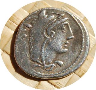 Roman Republican L.  Thorius Balbus Ar Denarius 105 Bc Rome