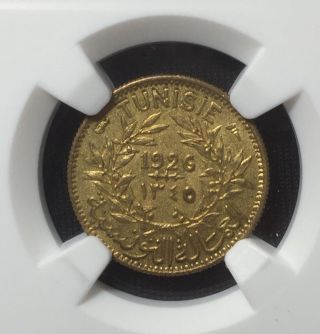 1345/1926 Tunisia 50 Centimes Ngc Ms64 Pop.  1