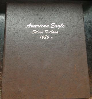 Complete Set (1986 - 2019) Of 34 Bu American Silver Eagles - Deluxe Dansco Album