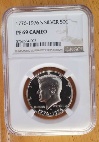 1776 1976 S Silver 50c Kennedy Half Dollar Ngc Pf 69 Cameo Proof