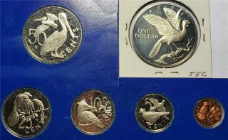 Trinidad $1 1974 Proof & Bvi Proof Cent - 50 Cents,  1975 Proof,  All W/birds