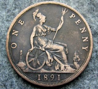 Great Britain Queen Victoria 1891 One Penny