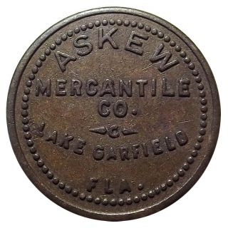 Florida Trade Token - Askew Mercantile Co. ,  Lake Garfield Fl,  5¢ (polk County)
