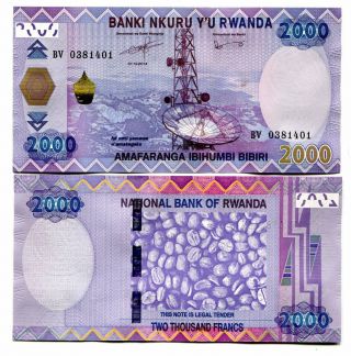 RWANDA 500 1000 2000 5000 FRANCS 2014 - 2019 P - - 40,  41 UNC FULL SET OF 4 3