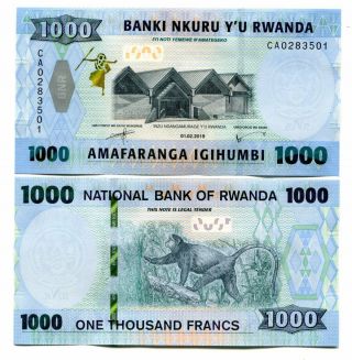 RWANDA 500 1000 2000 5000 FRANCS 2014 - 2019 P - - 40,  41 UNC FULL SET OF 4 4