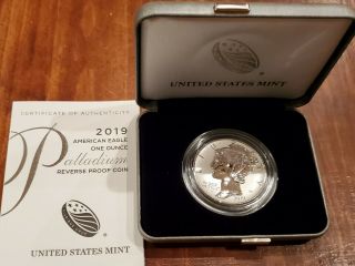 American Eagle 2019 One Ounce Palladium Rev Prf Coin (19ek) - Coin In Hand