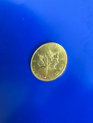 Two Coins: 1981 1 - Oz Canadian Gold Maple Leaf $50 Coins.  999 Fine Gold