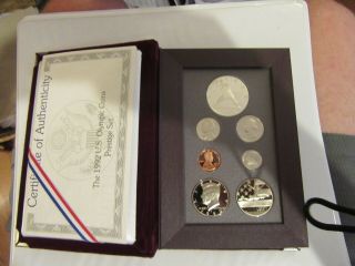 1992 - S Us Prestige Proof Set Silver Olympic Baseball Dollar And Gymnastic Coin