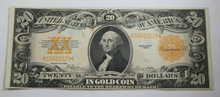 1922 $20 Twenty Dollars Gold Certificate Fr 1187 Speelman - White Horse Blanket