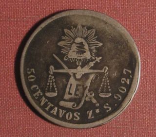 1878 Zs Mexico 50 Centavos - Neat Circulated Coin,  Dark Contrasting Surfaces